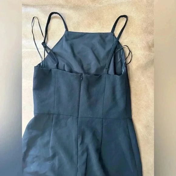 French Connection Womens Black Square-Neck Tapered Leg Crop Jumpsuit Size 4 - Picture 13 of 13
